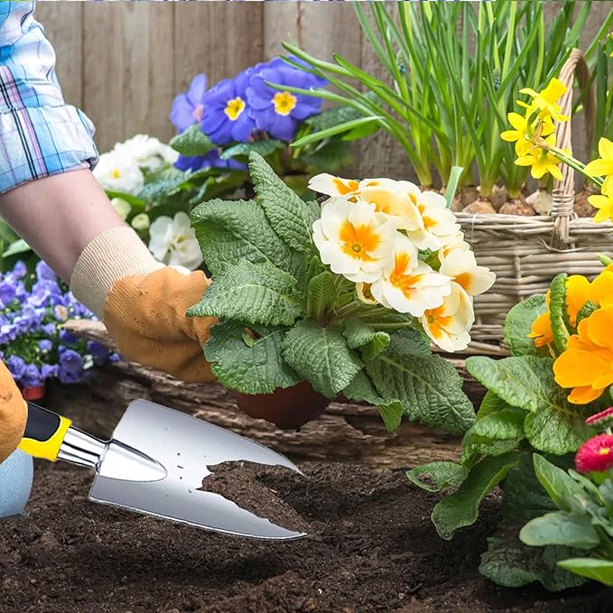 Garden Shovel Garden Hand Trowel, Heavy Duty Gardening Hand Tools with Ergonomic Handle, Rust Resistant Small Garden Spade for Diligent Farmer Soil Excavation, Planting and Transplanting