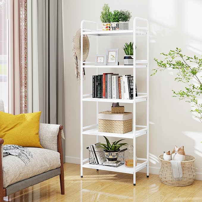 HDANI Storage Shelves,5-Tier Metal Storage Rack with Shelf,Shelf Organizer,Garage Standing Shelving Unit for Laundry,Bathroom,Kitchen,Pantry, Closet,23.6''W X 13.8''D X 63''H,White