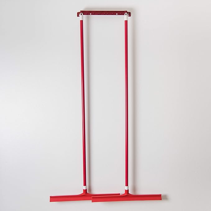 SPARTA 3656805 Plastic Floor Squeegee, Shower Squeegee, Heavy Duty Squeegee With Rubber Blade For Windows, Glass, Shower Doors, Floors, Windshields, 24 Inches, Red, (Pack of 6)