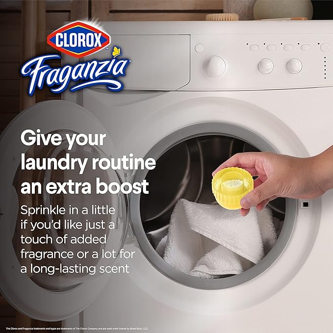 Clorox Fraganzia Laundry Scent Booster Crystals,In-Wash Fragrance Beads for Fresh-Smelling Clothes & Linens,Safe for All Fabrics & Colors,Easy-Pour Bottle,Vanilla Scent,18 Oz,(Pack of 4)