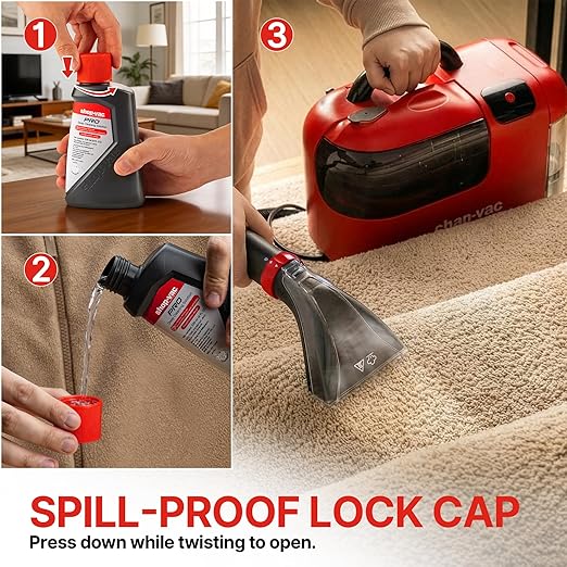 Shop-Vac Carpet Cleaner Solution, 8Fl Oz, Low Foam Upholstery Cleaner Solution For All Carpets, Upholstery & Area Rugs, Dissolves Dirt, Grime, Pet Stain & Tough Sticky Messes