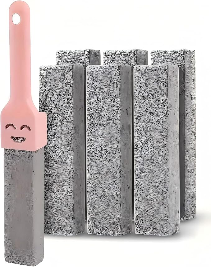 6 Pack Pumice Stone for Cleaning,Pumie Scouring Stick with Handle, Heavy Duty Toilet Pumice Stone for Toilet, Hard Water Toilet Ring Remover, for Toilet, Pool Tile, Sink, and Bathroom