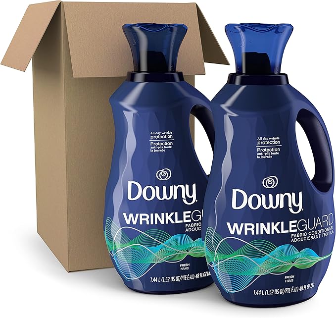 Downy WrinkleGuard Liquid Fabric Softener and Conditioner,Fresh,48 fl oz 48 Loads,(Pack of 4)