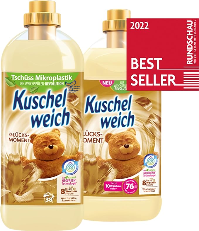 Fabric Softener Moment of Happiness - 3x1L (101.44 oz) - 114 Wash Loads - Made in Germany