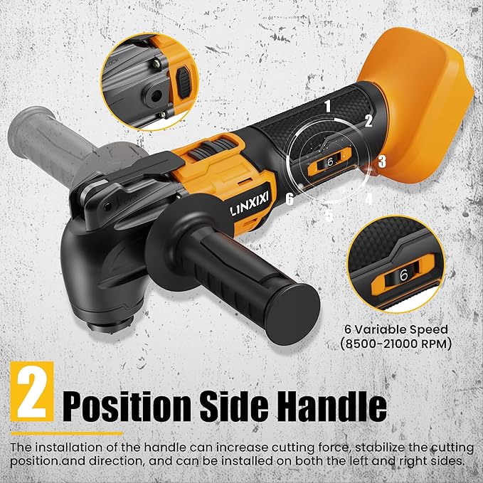 Cordless Oscillating Tool with 2 Battery, Brushless Motor Battery Powered Oscillating Multitool, 4°Oscillation Angle, 6 Variable Speeds, 26pcs Accessories for Metal & Wood Scraping, Cutting, Sanding