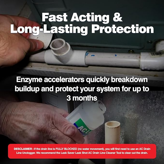 AC Drain Line Cleaner - 2 Pack / 6 Month Supply - Cleans HVAC drain lines, AC line cleaner, condensate lines, fountain drink drain lines and more