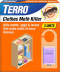 TERRO Clothes Moth Killer – T2903 3 Pack | Kills Adult Clothes Moths, Larvae and Moth Eggs | No Moth Balls Odor