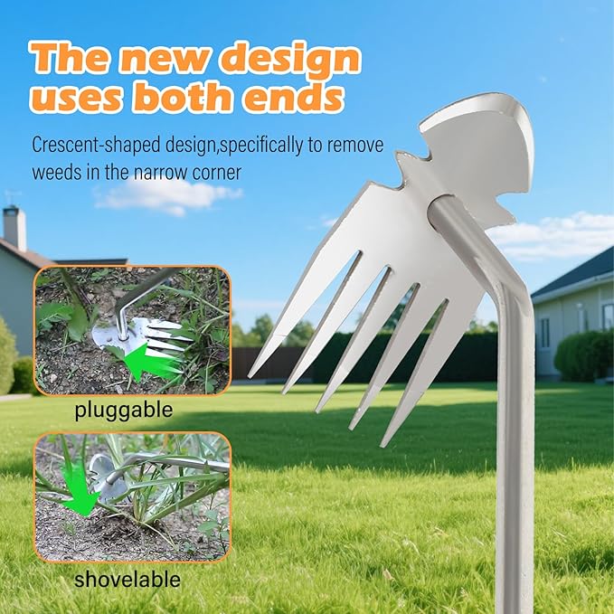 Weed Remover Tool, 2026 New Gardening Hand Tools Portable Weed Puller Tool, Heavy Duty Weeding Tool for Garden Supplies, Vegetable Garden Backyard Farm Planting & Uprooting (Rubber Handle)