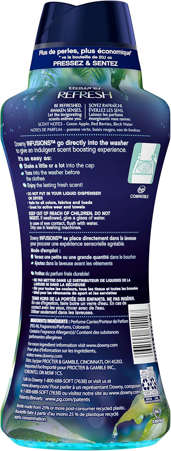 Downy Infusions Laundry Scent Booster Beads, Refresh, Birch Water & Botanicals, 26.5 oz
