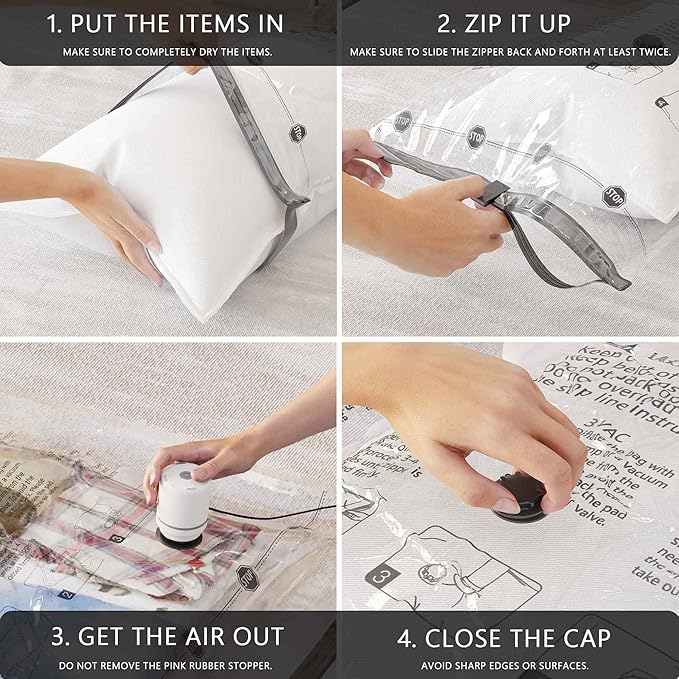 Vacuum Storage Bags with Electric Pump, Compression Packing Bags for Travel Luggage, Space Saver for Clothing Clothes Bedding Blankets Pillows, 20 Combo