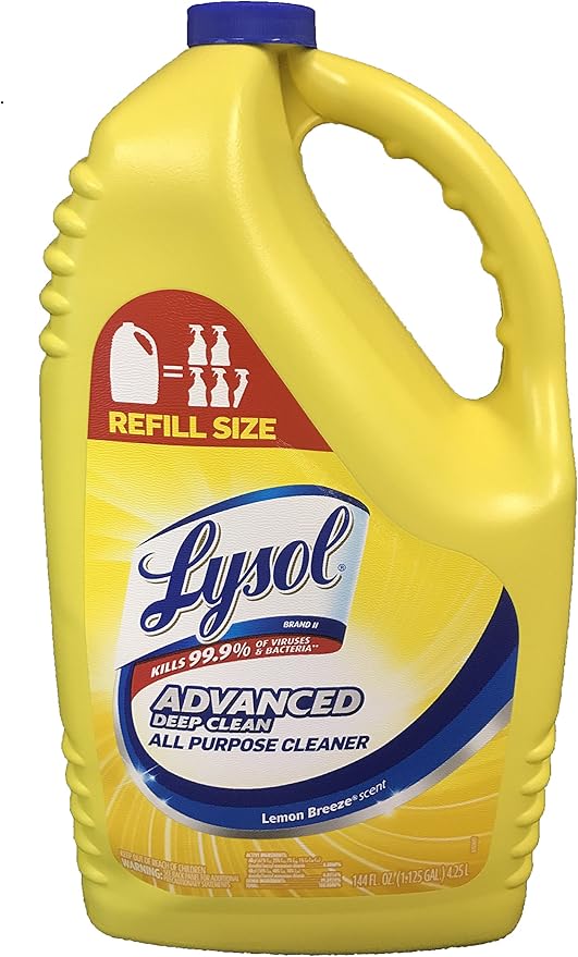 Lysol Disinfectant 144 Ounce Refill Bottle (Advanced Deep Clean Lemon Breeze)