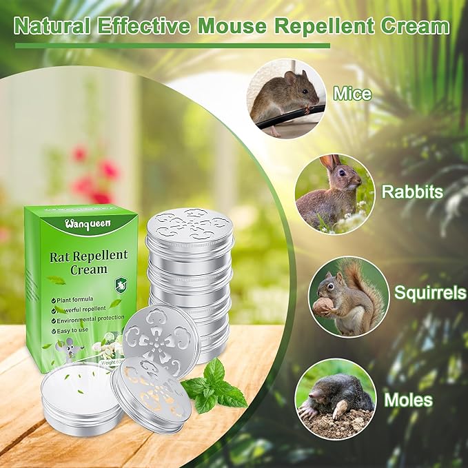 6 Packs Mouse Repellent for Car Engines, Peppermint Oil to Repel Mice and Rats, Keeps Rodents Out of The Car Rat Repellent for House Mice Outdoors