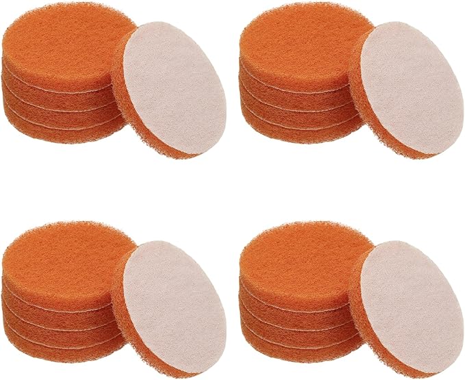 Power Scrub Pads, Scrubbing Pads 2000 Grits Scouring Discs - Fitting for (Home Kitchen Cleaning - Drill Attachment - Scrubber Replacement) 20 Pcs & 3 Inch & Orange