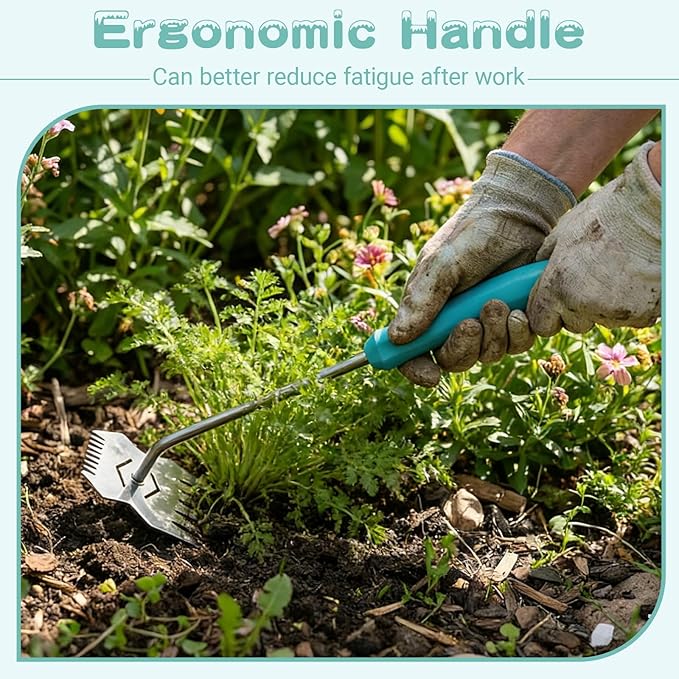 Garden Weed Tool,2026 Portable Gardening Tools,Adopting Ergonomic Handle Design,Stainless Steel Weeding Tools,Hand Weeder Tool Suitable for Farm Planting,Gardening