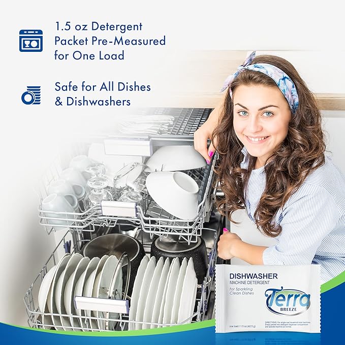 Travel Laundry Detergent & Dish Soap | Terra Breeze 1-Shoppe Amenities Kit | Laundry Soap, Dish Soap | 45 Pieces