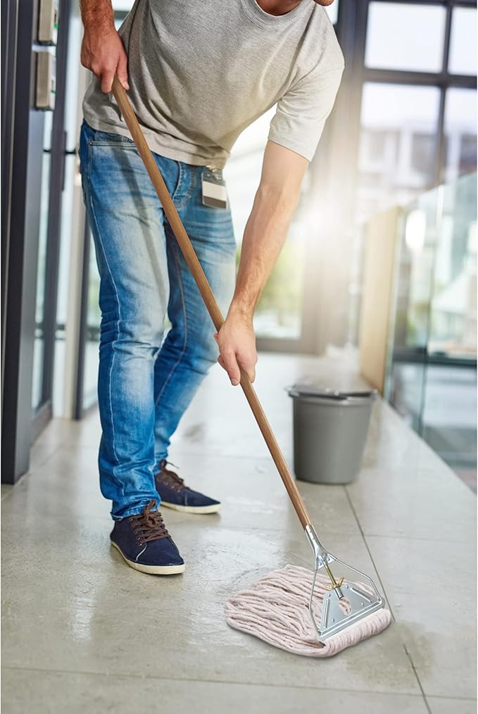 59" Mop Stick Quick Change Commercial Grade Mop Handle Pack of 2 Industrial Strength Wooden Handle Wet Mops for Floor Cleaning Heavy Duty (Mop Heads Not Included)