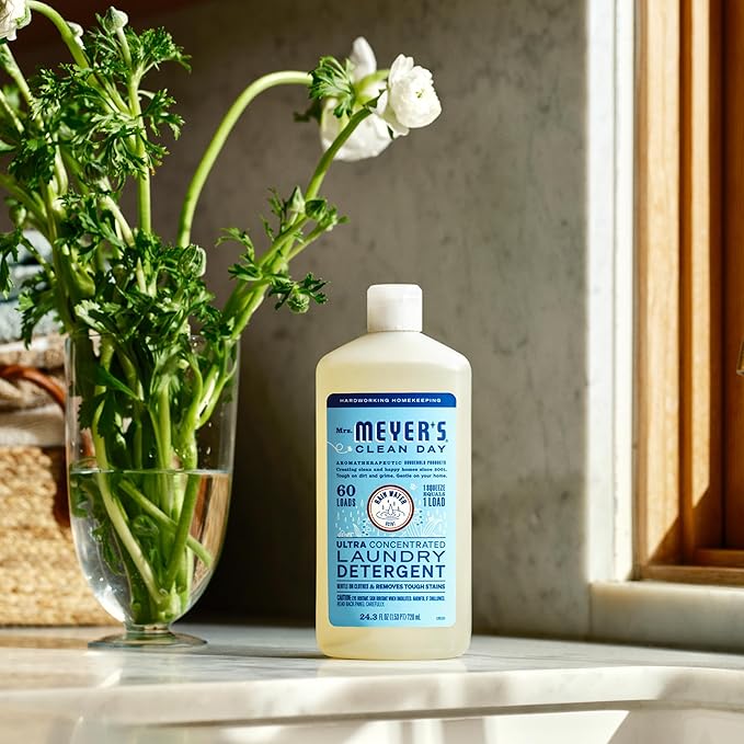 MRS. MEYER'S CLEAN DAY Ultra Concentrated Laundry Detergent, Rain Water Scent, 24.3 fl oz