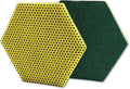 Scotch-Brite 96HEX Dual Purpose Scour Pad – 5" x 5", Gray/Yellow, 15-Pack, Heavy-Duty Scrubbing with Ergonomic Hexagon Shape