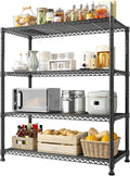 REIBII 35.5" W Wire Shelving Storage Shelves Metal Shelves Heavy Duty Shelving, Adjustable Garage Storage Wire Shelf Pantry Shelves for Kitchen Rack, Bedroom, 35.5''W x 14''D x 59''H