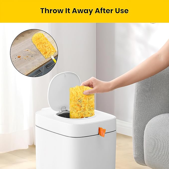 Heavy Duty Duster Refills for swiffer Duster, Disposable Dusters Kit for Cleaning Dusting Furniture Blind Ceiling Fan, Electrostatic Lock-Dust Technology 360 Feather Duster，60 Duster and 1 Handle