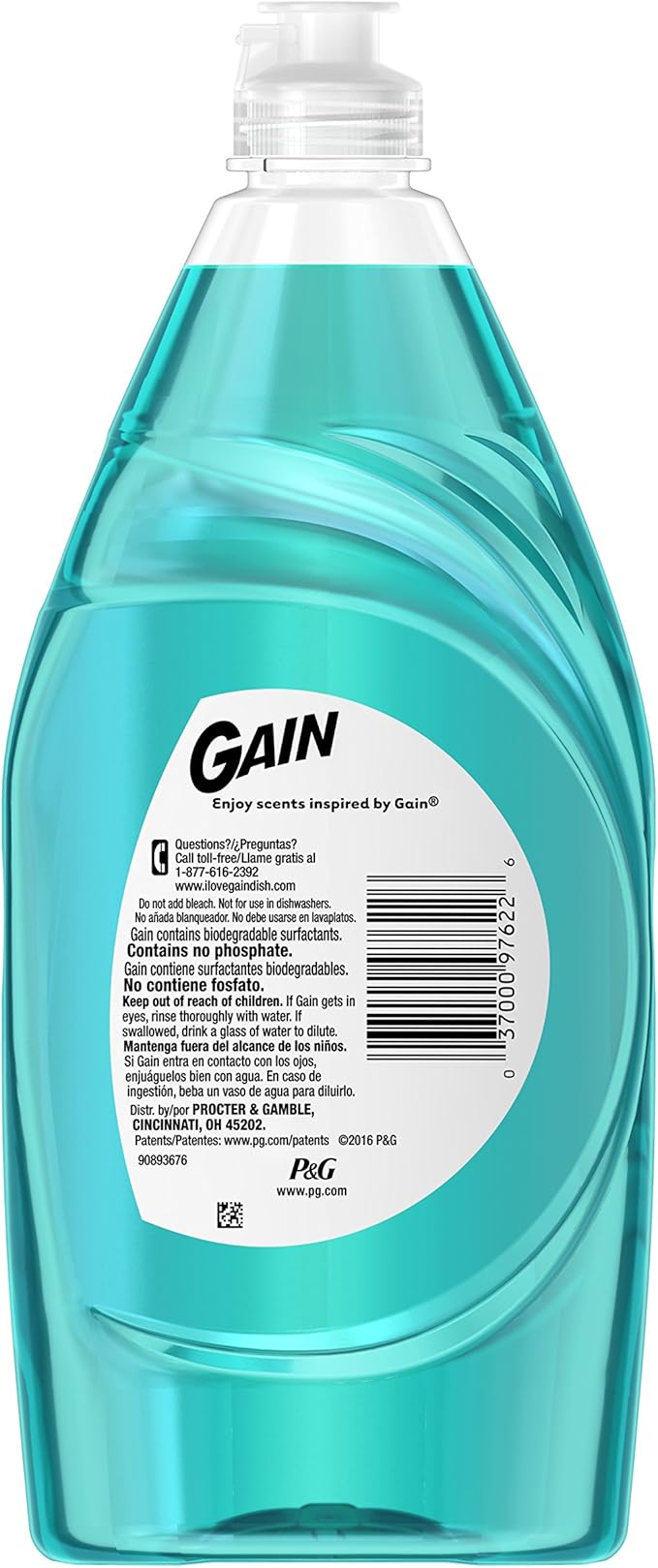 Gain Ultra Bleach Alternative Dishwashing Liquid Dish Soap, Honey Berry Hula, 21.6 fl oz