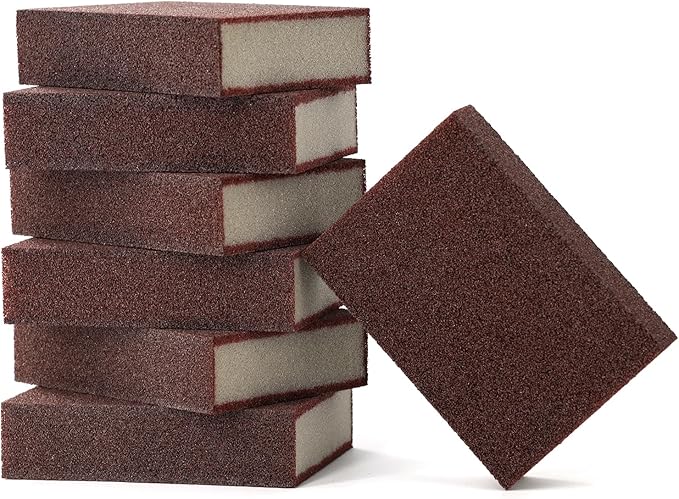 Magic Carborundum Sponge, 12pcs with 2 Handles Rust Foam Cleaning Eraser for Pots, Pans, Sink, Grill, Household Cleaning Emery Sponges for Kitchen, Bathroom