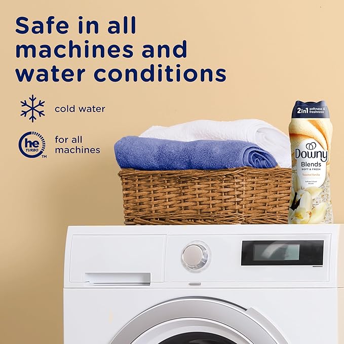 Downy Blends In-Wash Laundry Scent Booster Beads, Toasted Vanilla Scent, 24.5 OZ, Fabric Sottener Beads and Freshness