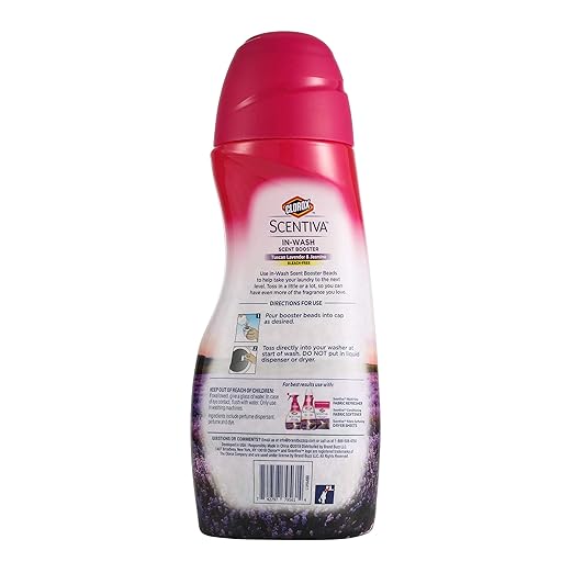 Clorox Scentiva Scent Booster Beads Laundry Freshener, Tuscan Lavender & Jasmine - In-Wash Fragrance Booster for Clothes, Odor Eliminator, Long-Lasting Fresh Scent Beads - 9.7 Ounce