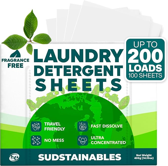 Fabric Softener Sheets bundle with 100 Strips Unscented Laundry Detergent Sheets