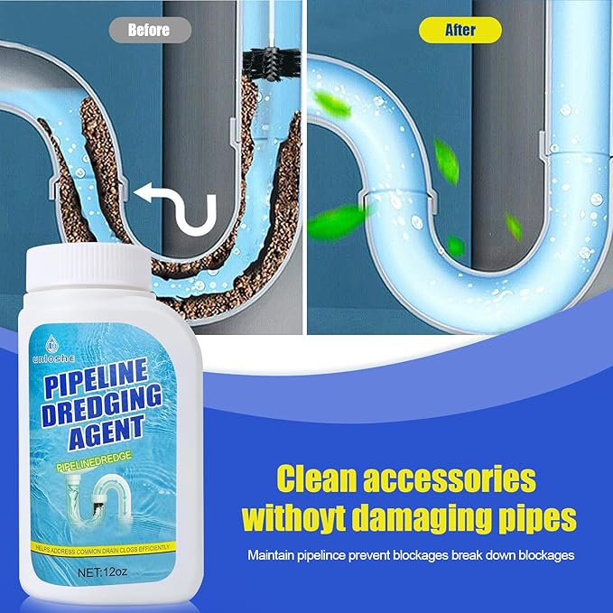 Pipeline Dredging Agent, Drain Clog Remover, Powerful Sink Drain Cleaner for Bathroom and Kitchen Sink Pipe Unclog (2PCS)