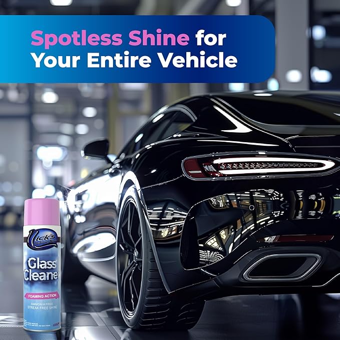 Nick's Glass Cleaner - 550ml Multipurpose Foam Spray for Streakless Shine on Auto, Home & Boat Windows | Deep-Cleaning, Tint-Safe, Ammonia-Free Formula for Windshields & More (1)