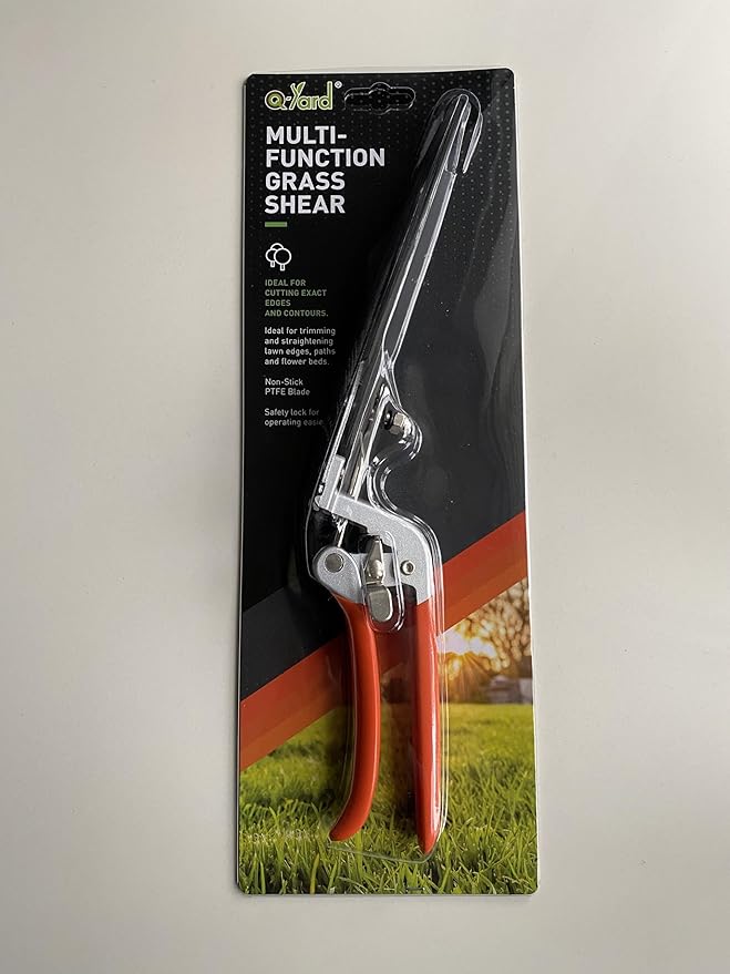 QY-741F Flower Bed and Grass Shear - Extra Sharp Garden Hand Pruners, Easier Cutting, Comfortable Ergonomic, Less Effort - Gardening Scissors for Men & Women , Orange