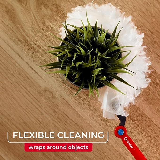 O-Cedar Flex & Catch Heavy Duty Dusting Kit with 15 Disposable Duster Refills | New & Improved Model | Extendable 3 Ft Handle with Stay-On Duster Hook | Traps 3X More Dust Than Feather Dusters