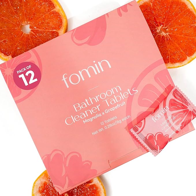 FOMIN Bathroom Cleaner Refill Tablets (12 Pack) - Magnolia Grapefruit - All-In-One Tablet Cleaner For Bathroom Cleaning - Bathroom Cleaner Solution for Spray Bottle - Makes 204 fl oz (12 x 17 Fl oz)