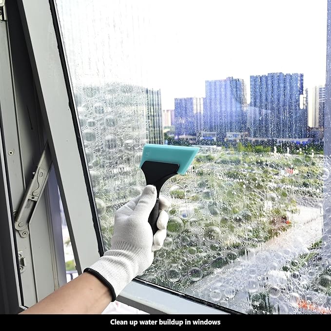 EHDIS Multi-Purpose Small Rubber Squeegee for Window, Glass, Shower Door, Car Windshield Squeegee with Different Hardness Anti-Scratch Small Window Squeegee (Mix)