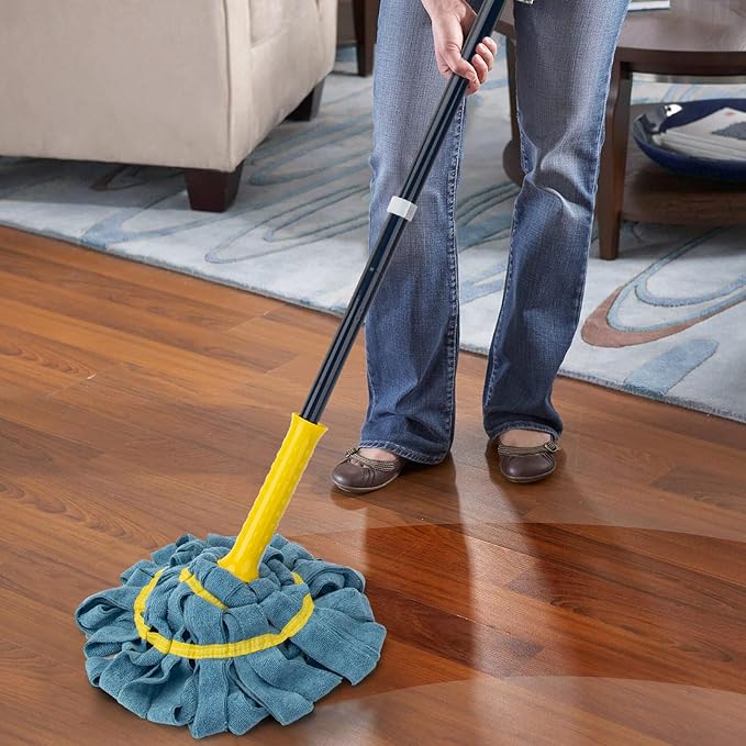 Self-Wringing Twist Mops for Floor Cleaning, Microfiber Floor mop with 57 " Long Handle, Easy Wringing Mop for Hardwood Commercial Household Clean