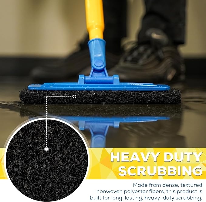 KLEEN HANDLER Cleaning and Stripping Pad | Heavy Duty Surface Cleaning Scrub, Scouring, Abrasive, Black (Pack of 5)