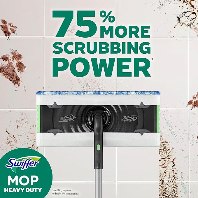 Swiffer Heavy Duty Mop Wet Multi-Surface Cloth Refills for Floor Mopping and Cleaning, Gain and Unstopables Scents, 30 count