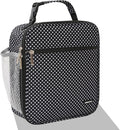 Lovoeo Lunch box Lunch bag for men women Insulated Lunchbox Lunch bags for Work Picnic Travel (Black polka dot)