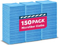 Microfiber Towels Bulk-150 Pack, Cleaning Cloths, Microfiber Towels for Cars, Cleaning Rags Blue (12x12 inches)