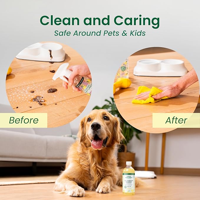 Good Natured Brand All-Purpose Cleaner Concentrate | Multi-Surface Cleaner | Natural Lemon Essential Oil | Multipurpose Cleaner Concentrate All Surfaces | Lemon Love | 16oz makes 256oz