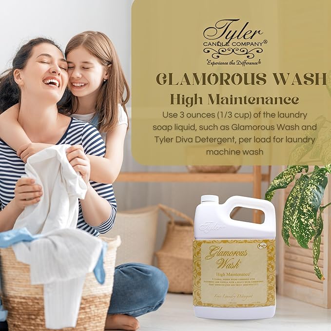 Worldwide Nutrition Bundle: Tyler Candle Company Glamorous Wash High Maintenance Scent Fine Laundry Liquid Detergent - 1.89L (64 Fl Oz) Container and Worldwide Nutrition Multi-Purpose Key Chain