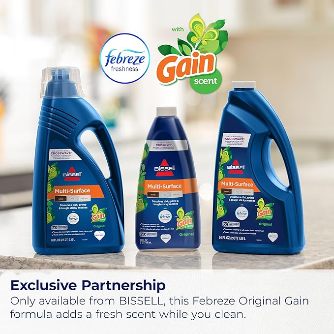 Bissell® Multi-Surface with Febreze + Gain, 3445G, 80 oz, Safe of Sealed Hard Floors and Area Rugs, Dissolves Dirt, Grime, and Tough Sticky Messes, Febreze Original Gain Scent