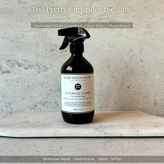 Murchison-Hume All Purpose Cleaner Spray | Plant Based Multi-Surface | Non-Toxic | Food & Pet Safe | Stone & Marble Safe | Degreaser | Kitchen & Bath | Refill Available | Australian White Grapefruit