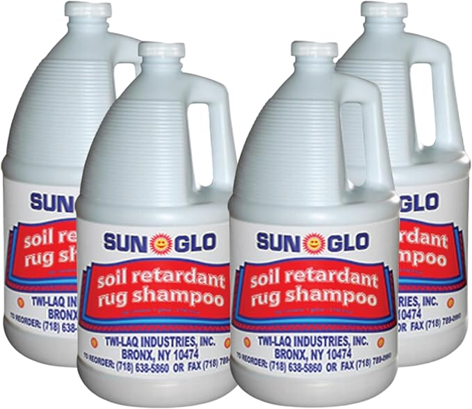 Sun-Glo Soil Retardant Rug Shampoo - High-Efficiency Bonnet Cleaning Solution (4x1 Gallon Case)