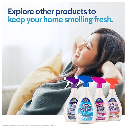 Clorox Fraganzia Refresher Spray, Morning Sky Scent - Multi-Use Fabric & Linen Freshener Spray - Odor Eliminator for Home, Upholstery, Bedding, Curtains, Room, 22 Fl Oz