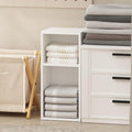 Furinno Reed 2-Tier Closet Organizers and Storage, Closet Organizer, Open Shelf Closet Storage, for Wardrobe, Bedroom, Living Room, 10-Inch Width, White