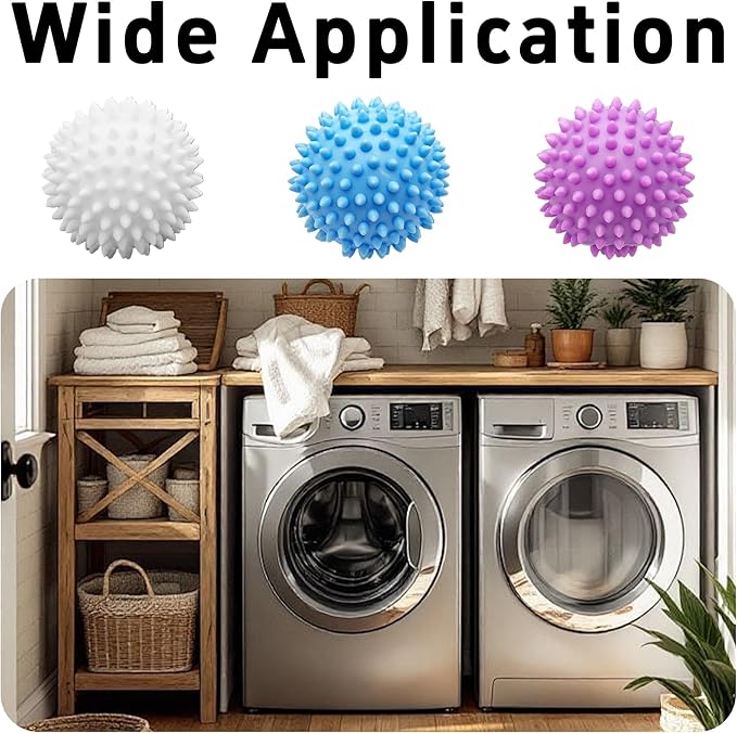 6PCS 2.3 Inch Laundry Dryer Balls, Reusable Drying Balls for Clothes and Fabric Softening (Mixed Colors)