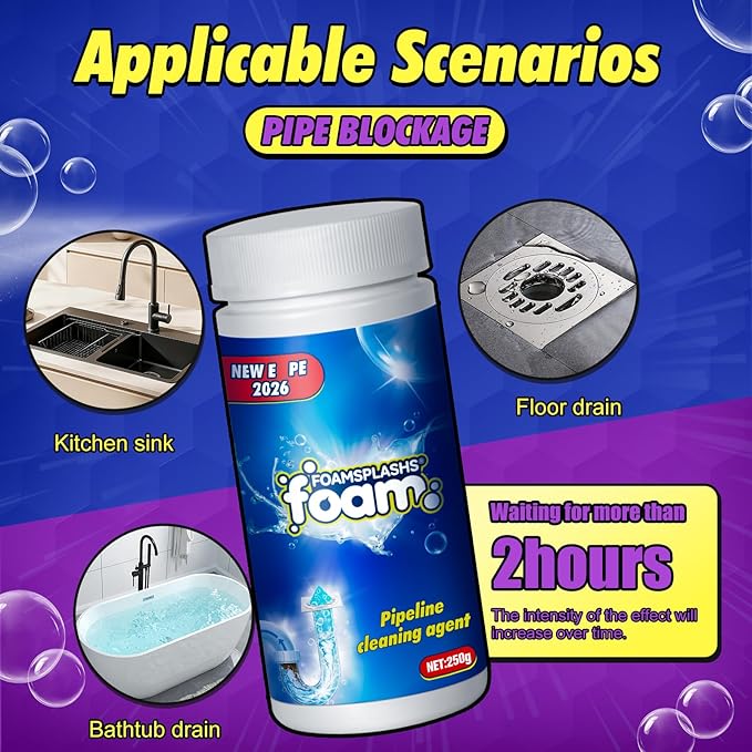 Drain Clog Remover, Wild Tornado Sink and Drain Cleaner, Pipe Dredging Agent, Sink & Toilet Clog Remover, Mild Formula Cleaning for Kitchen & Bathroom Cleaning (7.5 FL OZ (Pack of 1), Unscented)