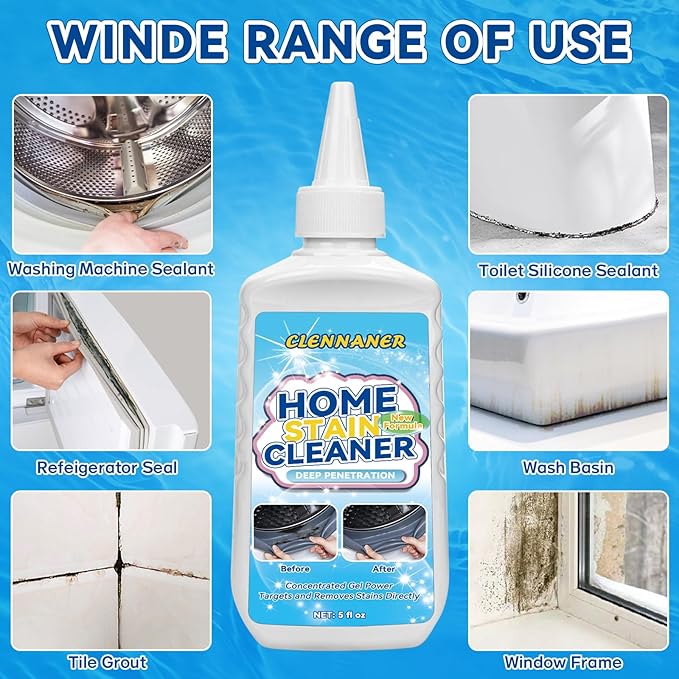 Home Cleaning Gel, 2 Pack Household Washing Machine Cleaner for Washing Machine, Refrigerator Strips, Grout Cleaner Best for Home Sink, Kitchen, Showers